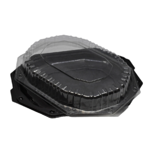 Capac Transparent pentru Platou Negru Oval 35cm 10buc/set