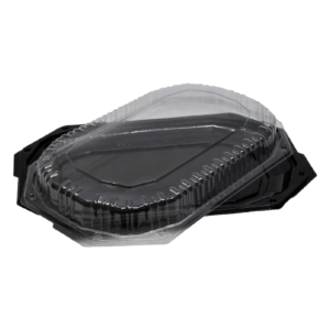 Capac Transparent pentru Platou Negru Oval 45cm 10buc/set