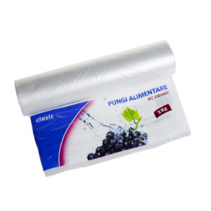 Pungi alimentare pentru uz casnic CLASIC 3 kg la rola, HDPE, 400 buc, 20 role/bax