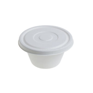 Capace Bio pentru Bol de 750 ml  , trestie de zahar, alb,D162mm,50 buc,12 set/bax