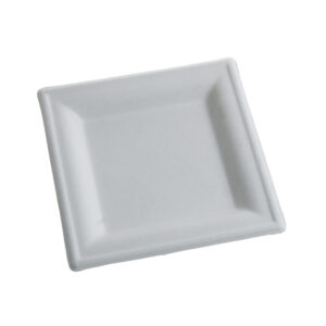 Farfurii patrate Bio 200×200 mm P035 Safir ,trestie de zahar, alb, 50 buc,10 buc/set