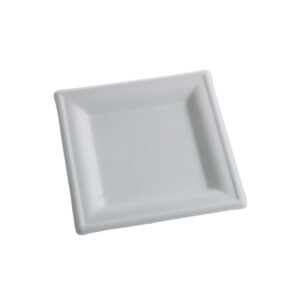 Farfurii patrate Bio 150×150 mm P036  Safir ,trestie de zahar, alb, 50 buc,10 buc/set