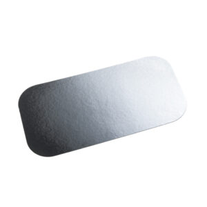 Capace pentru Forme copt 815L  212×107 mm, carton laminat, argintiu+alb,100 buc/set,10 set/bax