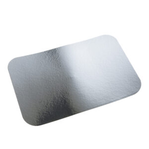 Capace pentru Tavi copt 931L 400×251 mm, carton laminat,argintiu+alb,100 buc/set,4 set/bax