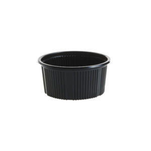 Boluri pentru supa 12 oz, PP, negru+ Capac PP , transparent FT508H50+FT68 116 C,  D115 mm,25 buc,20 set/bax