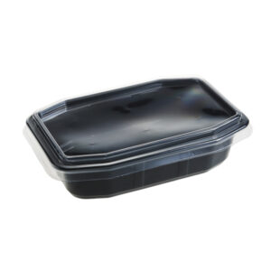 Capace octagonale pentru Caserole meniu 1/2 compartimente FT220 D, PP,transparent,145×213 mm, 60 buc,6 set/bax