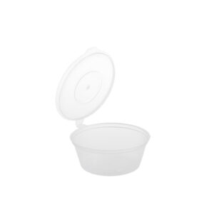 Sosiere rotunde mici cu capac atasat, PP transparent ,50 buc ,20 set/bax